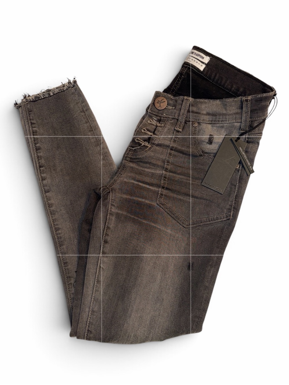One Teaspoon Black/Grey Skinny Ley Low Rise Stretchy Pants Size 26.